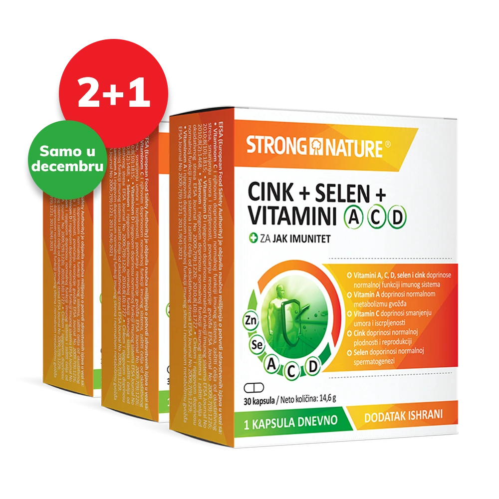 Strong Nature® <br />Cink+Selen+Vitamini A C D Paket 2+1 gratis