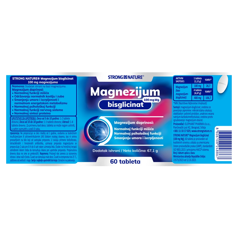 Magnezijum bisglicinat + D3 2000 GRATIS