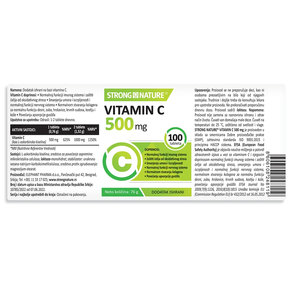 Strong Nature® <br />Vitamin C - tablete