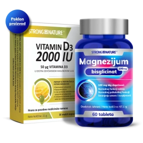 Magnezijum bisglicinat + D3 2000 GRATIS